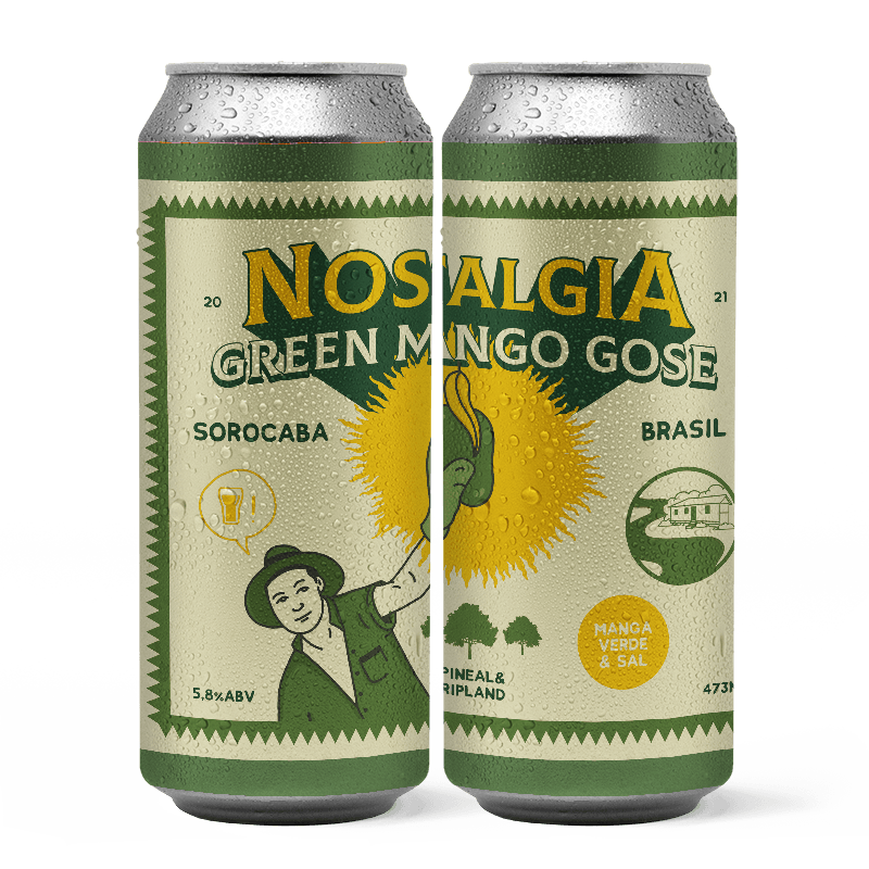 Lata da cerveja Nostalgia Green Mango Gose da Cervejaria Pineal em Sorocaba