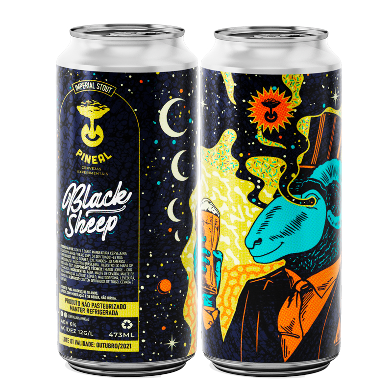 lata de cerveja black sheep da cervejaria pineal